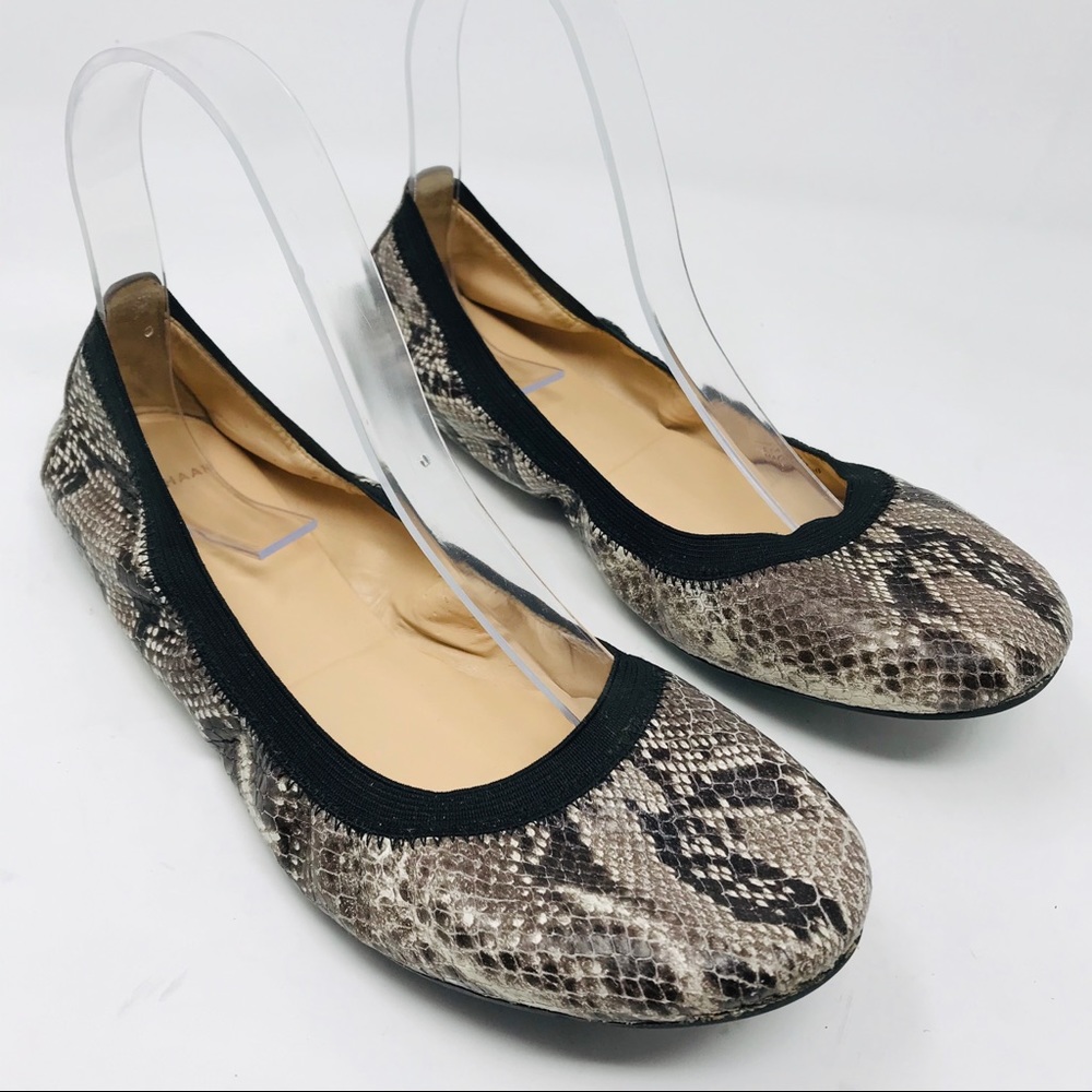 Cole Haan Ballet Flats Snakeskin Elastic Pattern - Picture 2 of 12